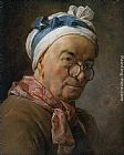 Selfportrait with glasses by Jean Baptiste Simeon Chardin